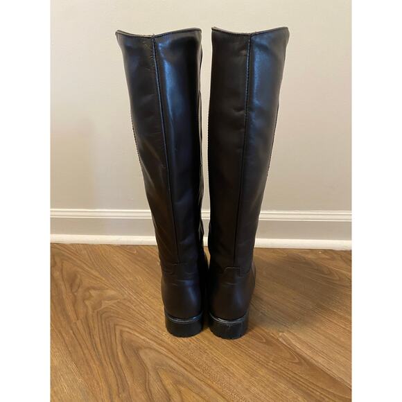 Blonde Tall Brown Leather Waterproof Knee High Boots-Size 8.5 - Picture 4 of 8